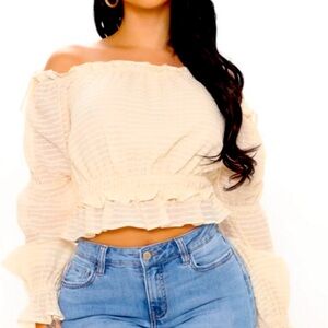 Flirty off the shoulder top in cream